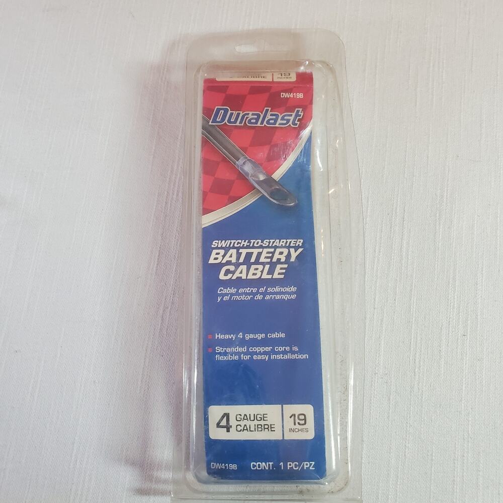 Duralast Switch To Starter Battery Cable 4 Gauge Heavy 19” DW419B - Brand NEW!
